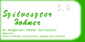 szilveszter hohner business card